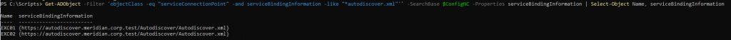 Get SCP (service connection point) from AD - DNS kontrol etmeyi unutmayın